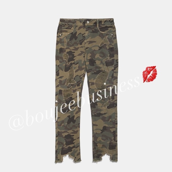 ZARA Ripped Print Jeans - Picture 4 of 4